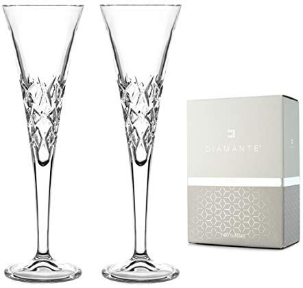 DIAMANTE Champagnerflöten Iceberg, 24 % Bleikristall, 2 Stück