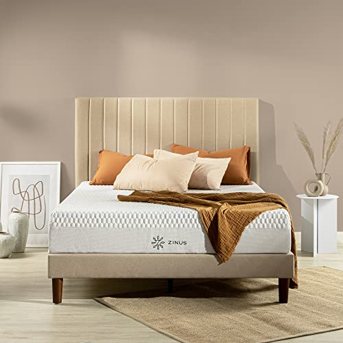 Zinus 10 Inch Bliss Memory Foam Mattress Sustainable Tencel Blend Cover, Queen, Pressure Relieving, CertiPUR-US Certified, Mattress in A Box, All-New, Made in USA
