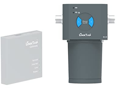 LinkTap 2-Zonen Indoor/Outdoor Smart Bewässerungssteuerung - Erfordert Gateway - Batteriebetrieben, Automatischer Regenstopp, Bessere Reichweite als WLAN, Kompatibel mit LinkTap 1 Durchflussmesser