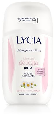 Lycia, Detergente Intimo Delicato con Estratto di Camomilla, Emolliente e Lenitivo per Uso Quotidiano, Deterge con Delicatezza e Dona Sollievo Immediato, Adatto a Tutta la Famiglia, pH 4.5, 200 ml