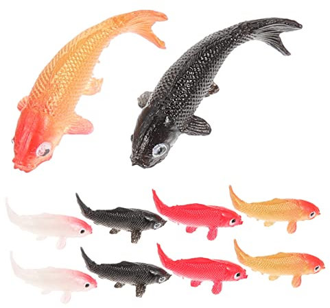 Toddmomy 10pcs Dollhouse Toys Miniature Carp Figurines Sea Animals Toys Mini Fish Ornaments Plastic Mini Figurine Simulated Fish Kids Miniature Fish Doll House Toy Miniature Animal Figurine