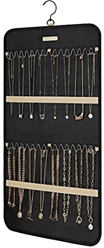 Haptufer Schmuckorganizer zum Aufhängen, Halskettenhalter, Anti-Verhedderungs-Ohrringe, Ringhalter mit , zum Aufhängen an der Wand, Tür