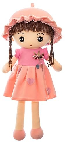 JAWSEU Kuschelpuppe Weiche Stoffpuppe, Mädchen Plüschpuppe Gefüllte Puppen mit Rock Hut Niedliches Prinzessin Fee Stofftier Märchen Prinzessin Ragdoll Plüschtier Geschenk Für Baby Kinder Mädchen