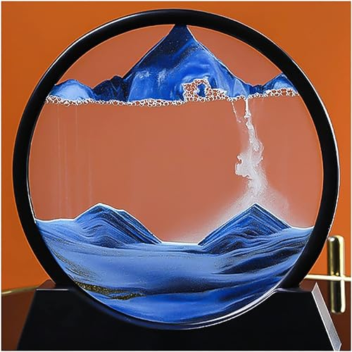 Ornement de bureau d'art de sable en mouvement, ornement de peinture de sables mouvants, décoration de bureau, cadeau, sablier 3D, paysage naturel, image de sable coulant, peinture de sables mouvants,