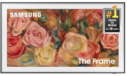 Samsung 43-Inch Class QLED 4K LS03D The Frame Series Quantum HDR Smart TV w/Dolby Atmos, Art Mode, Anti-Reflection, Customizable Frame, Slim Fit Wall Mount with Alexa Built-in (QN43LS03D, 2024 Model)