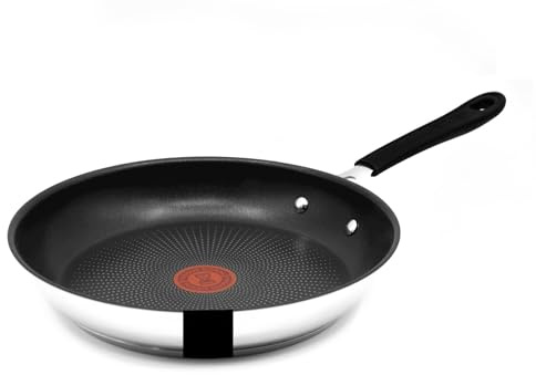 Tefal Jamie Oliver Pfanne 24 cm Induktion, Bratpfanne Edelstahl klein, Antihaft Beschichtet, Hoher Rand, Backofenfest, Genieteter Griff, E30