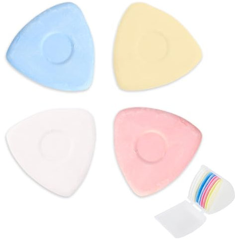 Farbenfrohe Schneiderkreide - 20 Stück Nähkreide in der 2 Unsichtbaren Box - Stoffkreide, Ideal zum Markieren von Stoffen, Quilten und Handarbeiten (Gelb, Rosa, Blau, Weiß)