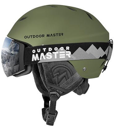 OutdoorMaster Skihelm Set,Kelvin Skihelm mit Skibrille PRO - Snowboard Helm Set für Männer, Frauen & Jugend