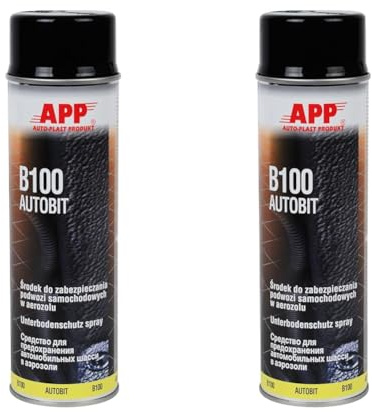 App B100 Bitume Spray di Protezione Sottoscocca Auto | Antipietrisco, Antiruggine e Antirombo Sottoscocca Protezione | Antirombo Sottoscocca Spray | Nero (Confezione da 2)