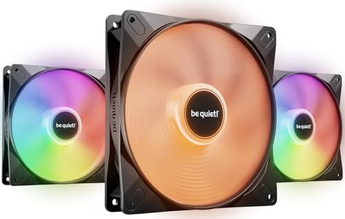 be quiet! Light Wings LX 140mm PWM high-speed Lüfter, Enthält 3 Lüfter, Beleuchteter Hub und mattierte Lüfterblätter, vielzählige Farben und Effekte, ARGB-Kabel mit Möglichkeit zur Reihenschaltung