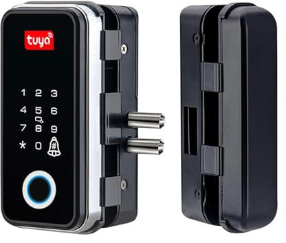 Serrure Connectée, Reconnaissance Électronique D'empreintes Digitales Serrure Intellinte Tuya APP / Carte IC Déverrouilla Biométrique For Serrure De Porte En Verre Porte En Bois ,Smart Lock facile à I