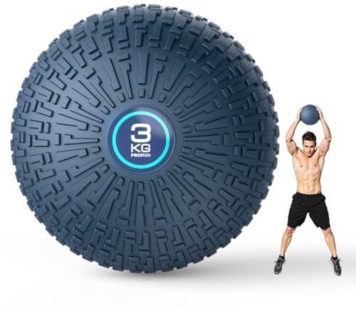 PROIRON Medecine Ball 3/5/8/10kg, Rempli de Sable sans Rebond, Wall Ball pour L'entraînement Explosif, Noyau et Physique-3KG