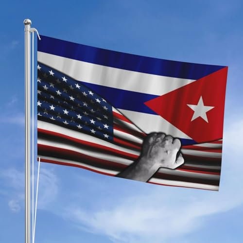 Bandera De Estados Unidos Y Cuba Bandera Cubana 90X150Cm Bandera De Temporada Gracioso Banderas De Exterior Duradero Bandera De Balcón Decorativa Para Festivales Navidad Fiesta