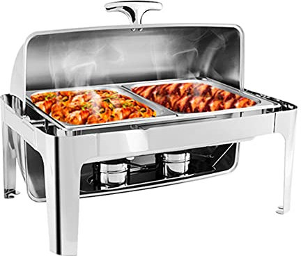 QWAXTRIW Scaldavivande Elettrico Buffet Server Riscaldatore di Alimenti Stufa a Buffet, Pentola Riscaldante Pentola Calda Commerciale Buffet Rettangolare Server e Warmerkeep Cibo Fresco