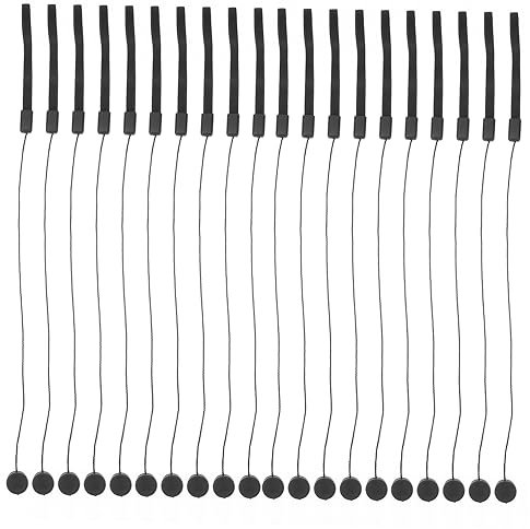 jojofuny 20pcs Black Lens Caps Leash Protective Cord Lens Caps Keeper Elastic String for Outdoor Camera Camera Accessories