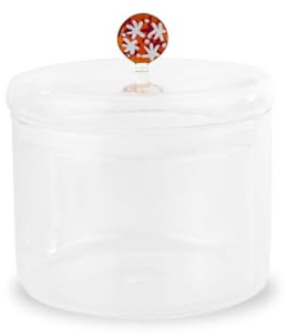 WD Lifestyle - Tarro para galletas de 1,4 l de vidrio borosilicato con tapa decorada