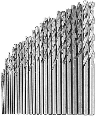 Set di Punte Elicoidali 0,8–1,5 Mm, 16 Punte Elicoidali HSS a Gambo Dritto per Metalli Sottili, Alluminio, Ferro, Legno, Plastica, di Diverse Misure per Trapani elettrici.