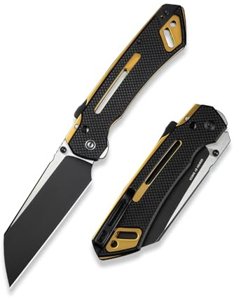 CIVIVI Buster FG Large Pocket Knife, Superlock Folding Knife for Men Women with 4.2 Nitro-V Blade G10 Handle, Designed by Snecx Tan C24052-1 (Black)