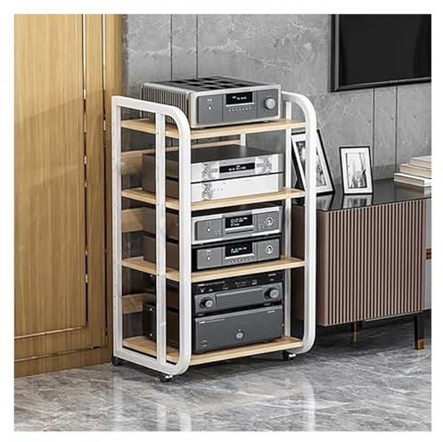 Estante de Audio y Video Hi-Fi para Oficina en casa, Moderno Soporte para componentes de Audio y Video, Resistente Soporte para Consolas de Videojuegos, gabinete Multimedia Abierto, accesori
