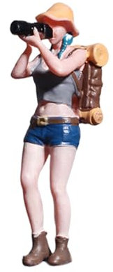 SZLIFE Figura in Piedi in Scala 1/64, Modello di Piccole Persone in Resina, Scenario Diorama Realistico, Figura di Persone di Strada stimolate per Giardino, Donna Che Scatta Una Foto