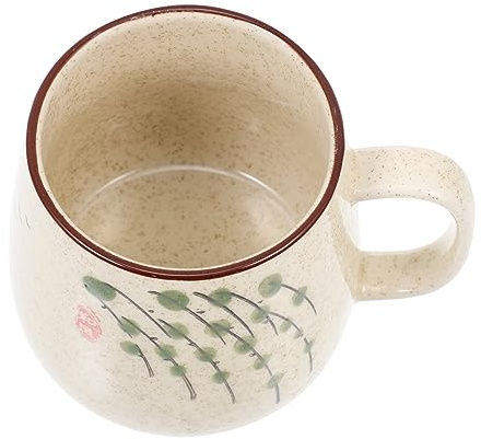 Mobestech Taza de Cerámica Pintada Mano Vaso Decorativo Multifuncional para Café Leche y Agua Diseño Elegante para Hogar y Oficina