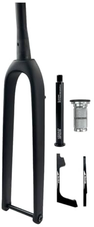 BSFHQS Thru Axle Front Fork 26/27.5/29 700C Carbon Fiber Straight/tapered Tube Rigid Fork, For Gravel Road Bike/Mountain Bike(Tapered)