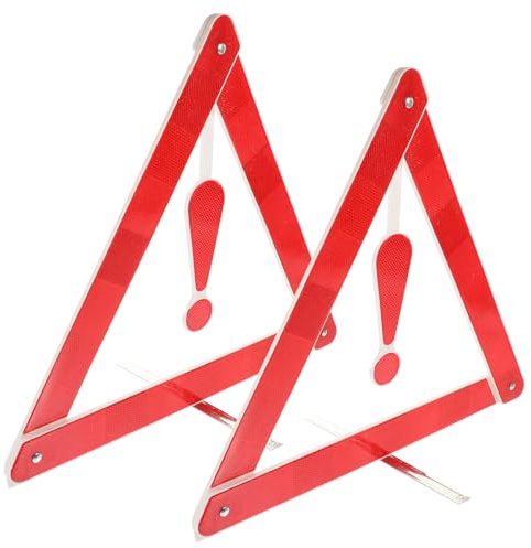 MOLUCKFU 2 Pezzi Kit Segnalazione Auto Pieghevoli Omologati Resistente Vento per Sicurezza Stradale e Assistenza Viaggio