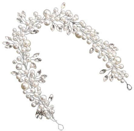 Healifty Diadema para Mujer Perlas Artificiales Tocado Nupcial Brillante para Boda y Fiesta Adorno y Ajustable para Cabello Adecuado para Novias y Eventos Obsequios