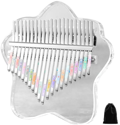 Piano de pulgar para dedo, 21 teclas grabadas, Piano de pulgar Kalimba acrílico con sonido rico en 3 modos, instrumento fácil de tocar para principiantes