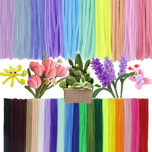 CBRVTY Juego de 300 limpiadores de pipas de 30 colores, 200 unidades, 20 colores estándar, 100 unidades, 10 colores macaron, limpiapipas para manualidades