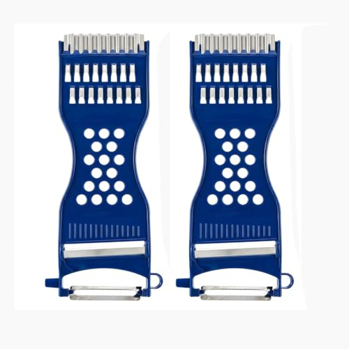 Máquina multiusos para escalas de ahorro 6 en 1 [2 piezas] - cortador de verduras y cortador de juliena para frutas y verduras, cepilladora manual de verduras y peladora de patatas con cuchillas de