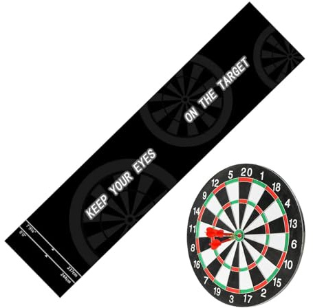 Tappeto per freccette, 300 x 34 cm, protettivo in con linea di lancio, protezione per pavimenti in , per casa, sala pausa, cantina, feste, allenamento, torneo