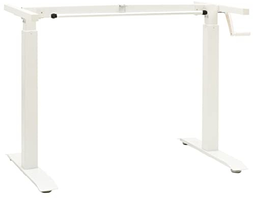 Manuell höhenverstellbares Schreibtischgestell mit Handkurbel, pulverbeschichteter Kohlenstoffstahl, Breite 102-160 cm, Höhe 71-113 cm, für Tischplatten 120-180 breit und 60-80