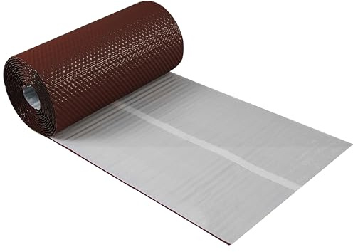 Kaminanschlussband 3D Strukturiertes Aluminium 300 mm x 5 m (Kastanienrot) | Wandanschlussband, Dach, Kamin, Wand, Schornstein, Butylkleber, selbstklebend, 7 Farben