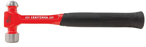 CRAFTSMAN Ball Peen Hammer 16-oz Rounded Face Steel Head Steel Rubber (CMHT54179), Red