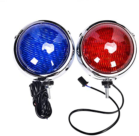 BATLAM 1 Satz Rotes Blaues Polizeilicht Cruiser Motorrad Stroboskoplicht Stroboskope 12V Für Auto Motorrad