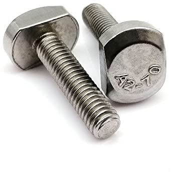 Liujia-Unverlierbare Schrauben M5 M6 M8 M10 GB37 304 A2-70 Edelstahl T-Form Typ Hammerkopfschraube Bolzen for T-Nut Rutschenschiene Gehrungsschiene, 2/5/10 Stück, Stark und langlebig (Color : 25mm,