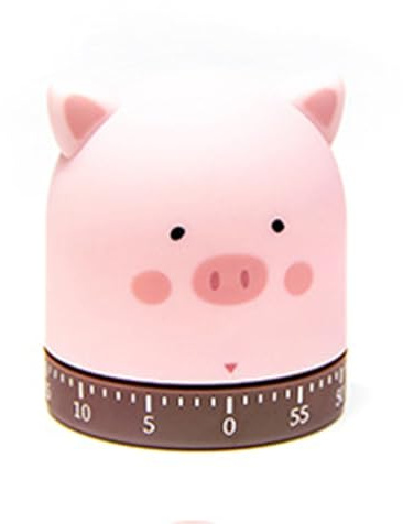 Herfair Küchentimer Mechanischer Timer Niedlich Tiere | 60 Minuten Countdown Timer Kinder Kurzzeitmesser Eieruhren Zeitmanagement Werkzeug (Schwein)