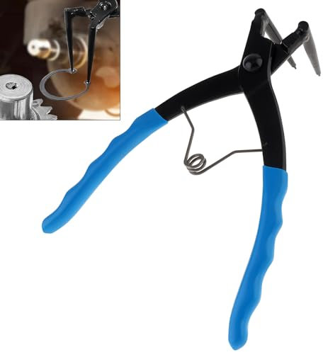 Omninmo 90° Bent Nose Circlip Pliers with Blue PVC Handles, Heavy-Duty Internal Snap Ring Removal Tool for Automotive Repair for Trucks, Motorcycles, Cars