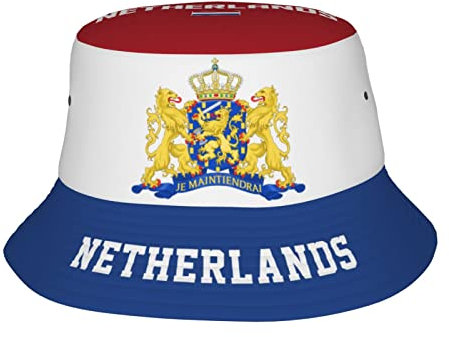 Eimerhut Niederlande Flagge Cool Niederländer Bucket Fischerhut Atmungsaktive Anglerhut Flat Top Strandhut Für Outdoor, Jugendliche, Angeln