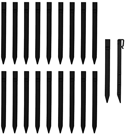 Yiiannda Estacas de anclaje de plástico para suelo, estacas de anclaje de suelo de plástico de 9.7 pulgadas, estacas de jardín, anclajes, clavijas de seguridad de jardín para bordes de jardín,