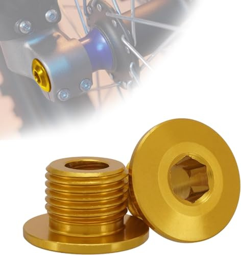 Runfarr 2PCS Motorcycle Front Wheel Axle Nut Screw,for Surron M16*1.5P-Gold | Axle Lock Nut Bolts Screw for Electric Bike Sur-Ron Sur Ron Light Bee X/S/L1E X160/X260