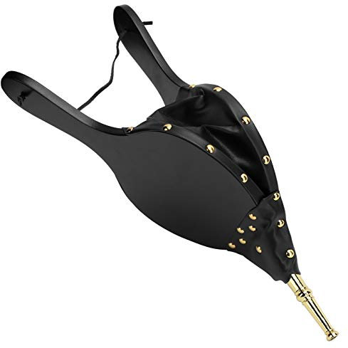 Aumotop Fuelle de Chimenea, Soplador de Aire de Madera Manual, Herramientas de Fuego de Acampada para Barbacoa, Fuelle de Mano Decorativo Rústico (Tubo Dorado)