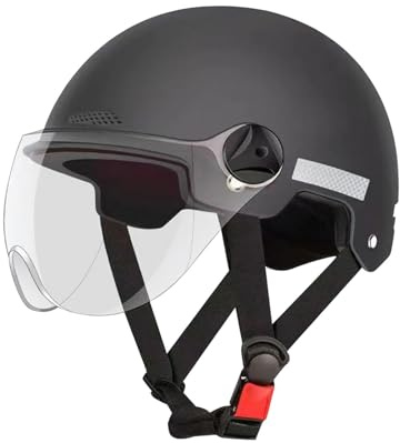 BaotyJie Casco da Ciclismo Leggero Comfort Regolabile Ventilazione Interna Protezione Assorbimento Urti Adatto a Uomini E Donne per Bicicletta Motocicletta Esc, Nero