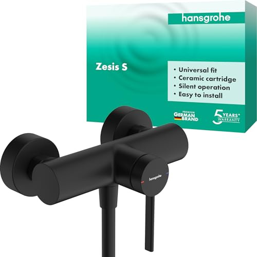 hansgrohe Zesis S - Shower Mixer Exposed for 1 Function, Shower Mixer tap, Single Lever Shower Mixer, matt Black, 74621670