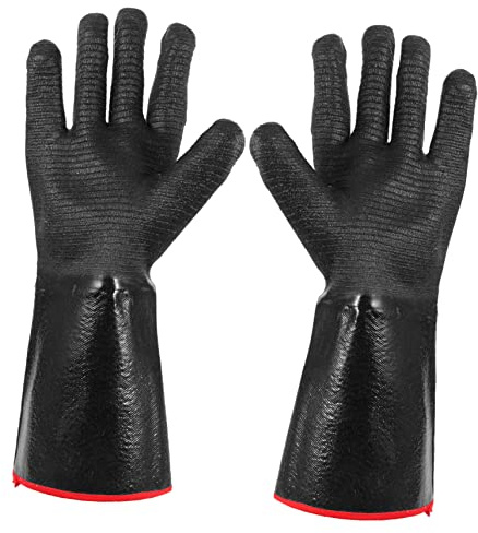 HYTROVE 1 Pair Neoprene Heat Resistant Gloves Durable Fire Resistant Protectors for Grilling Cooking and Industrial Use Washable Flexible Design for Hand Protection
