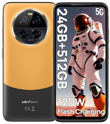 Ulefone Armor 23 Ultra Rugged Smartphone 5G, 512GB ROM, Satellite Smartphone, 24GB RAM, 6,78 FHD+ 120 Hz Telefono Portatile Antiurto IP68, 120W Ricarica Rapida/5280mAh, 64 MP Notturna Vision, Dual SIM
