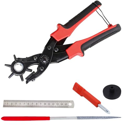 Pince Trou Ceinture Cuir, Leather Punch Pliers, Pince à Poinçonner, Leather Punchs Pliers, pour Ceintures, Sacs, Plastique, Feutre, etc, Bracelets Montres et Plus, Sécuritaire et Pratique