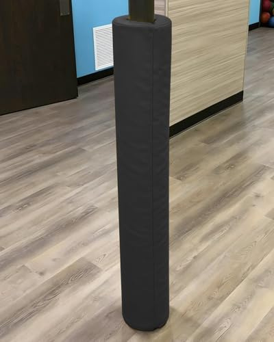 Imbottitura del Palo Rivestimento di Sicurezza Autoadesivo per Palo Rotondo Interno/Esterno a Prova Bambino, Coperture Anticrash in Schiuma per da Basketball in Cantina(Black,Dia- 4 in (10 cm))