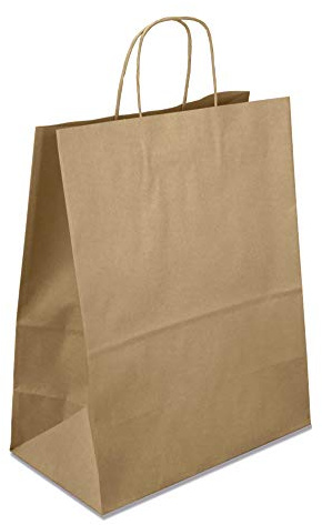 Netuno 400 bitar bruna papperspåsar med handtag 18 × 8 × 21 cm bruna shoppingpåsar från pappersnäsdukar med golv vikta shoppingpåsar återvinningsbara för detaljhandel marknadshandel gastronomi